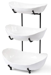 HBlife fruit bowl stand ceramic with glossy finish for elegant counter display.