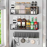 HCBaoXGui spice rack on fridge with owl gray finish keeps spices organized