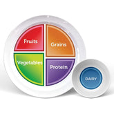 Health Beet MyPlate plate fruit section promotes balanced meals and portion awareness.