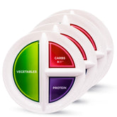 Health Beet portion-control plate with three sections for balanced meals.