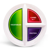 Health Beet 10-inch three-section plate shows balanced meal layout.