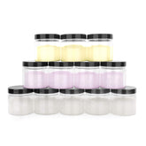 Healthy Packers 4 oz clear jar with black lid and tight seal for fresh storage.