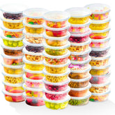 Healthy Packers 8oz deli container with lid for secure storage.