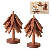 Heaocv walnut tree table mat on counter protecting heat-sensitive surfaces