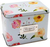 Heart & Berry recipe box tin with hinged lid keeps recipes organized.