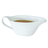 Heartland Home porcelain gravy boat with pour spout for clean servings