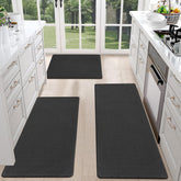 HEBE anti-fatigue mats front view showing three-piece set for comfortable cooking sessions