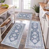 HEBE RUGS boho kitchen rug set with runner protects floors while adding style.