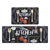 HEBE Kitchen Mats 2pc set with cushioned foam for comfortable standing at the sink.