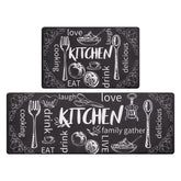 HEBE 2-piece kitchen mats with foam cushioning for comfortable standing.