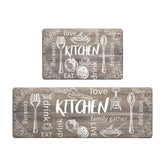 HEBE kitchen mats 2-pack brown anti-fatigue cushions for standing comfort.