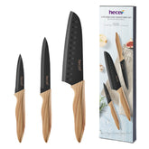hecef Vintage Knife Set Santoku blade for precise slicing in kitchens