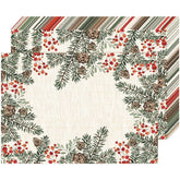 Heentan Christmas placemat with pinecone design for festive table settings.