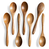 Hefild mini spoons set showcasing natural acacia wood for elegant serving.