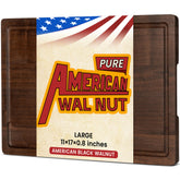 Heimlove Walnut Cutting Board top view highlighting reversible surface and size