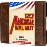 Heimlove walnut cutting board 20x15, reversible sides for prep and serving.