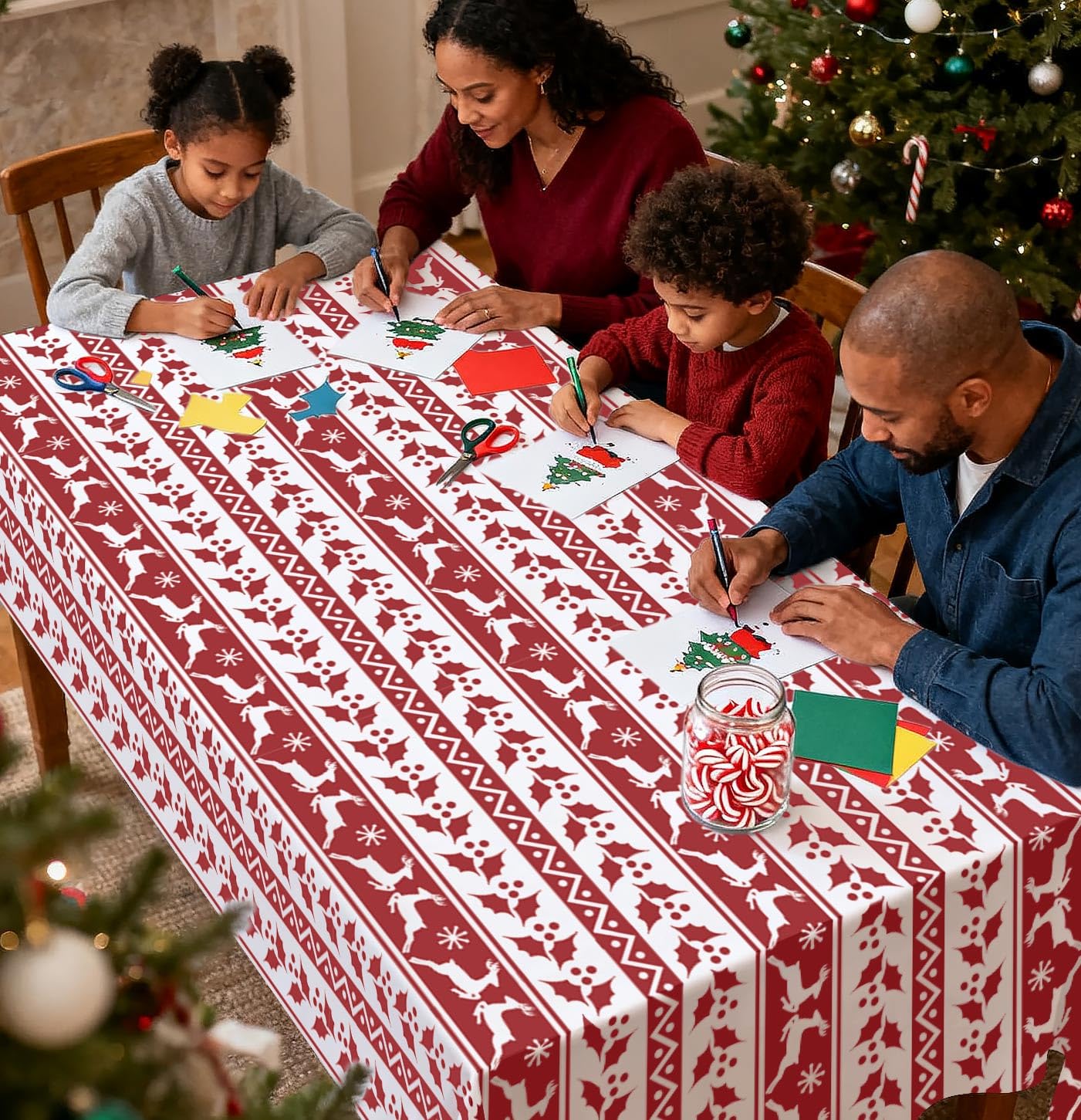 HEIPINIUYE disposable tablecloth makes cleanup quick and easy.
