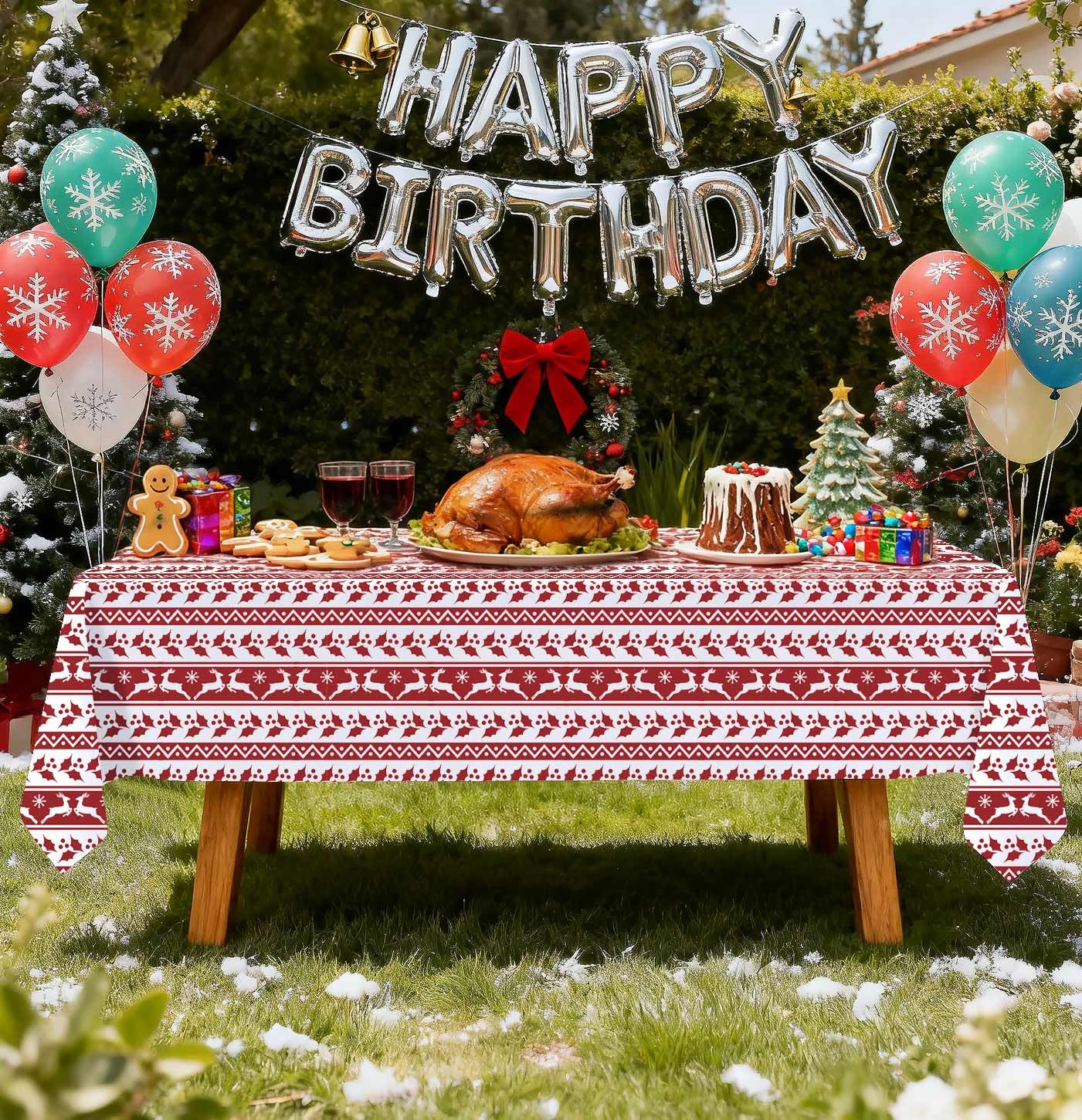 HEIPINIUYE Xmas tablecloth suitable for indoor and outdoor parties.