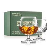 Hemswell Crystal Brandy Snifter set in gift box, ideal for elegant gifting at home.
