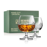 Hemswell Crystal brandy snifter set of 2 in a gift box for elegant home use.