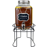 HENABLE 1-gallon glass drink dispenser with spigot for easy pouring.