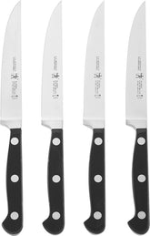 Henckels Classic razor-sharp steak knife blade close-up for precise slicing.
