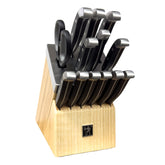 Henckels Statement 14-piece self-sharpening block set displayed for organized counter storage.
