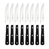 Henckels Razor-Sharp edge close-up for precise steak slicing.