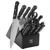 HENCKELS Solution block knife set on the counter for organized meal prep.