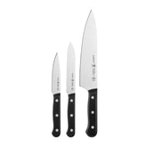 Henckels Solution razor-sharp blades close-up for precise cuts.