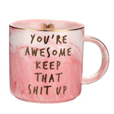 Hendson thank you mug with front quote for daily encouragement.