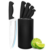 HENKELIVING 6-piece knife set displayed in durable block for easy storage and quick access.