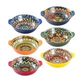 Henten Home ceramic soup bowls with handles, 14 oz, ideal for serving soups and the family.
