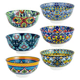 HENXFEN LEAD boho cereal bowl with inside color pattern, perfect for lively breakfasts.