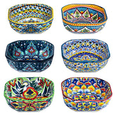 HENXFEN LEAD Boho Dipping Bowls, square set6, add color and style to your table