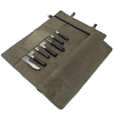 HERSENT knife roll bag open view showing 11 secure sleeves for easy organization on the go
