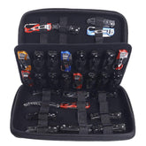 HERSENT 62-slot display case front view showing organized blade storage.