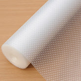 Hersvin shelf liner clear dot pattern protects surfaces and enhances cabinet organization.