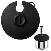 Hescred sous vide lid on pot showing snug fit for even cooking.