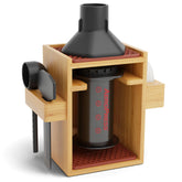 HEXNUB compact Aeropress organizer stand keeps filters and cups neatly within reach.