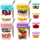 Heyglee overnight oats containers with lids for secure, fresh meals