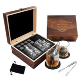 HEYPUB whiskey stones gift box with granite rocks for non-diluted chilling.
