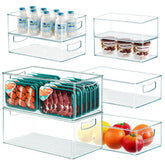 Heyuzb 8-pack freezer bins provide clear visibility and side handles for easy organization.