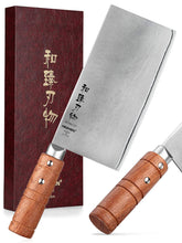 HEZHEN 7-inch cleaver knife with a versatile blade ready for chopping tasks