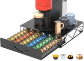 HFHOME coffee pod drawer front view showing tidy Vertuoline storage.