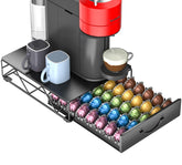 HFHOME VertuoLine pod drawer front view showing organized capsules for easy flavor selection.