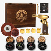Hgsoor whiskey smoker kit torch over glass for a smoky aroma