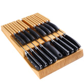 HHXRISE knife drawer organizer with removable slot for easy cleaning.