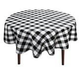 Hiasan checkered round tablecloth protects surfaces with waterproofing for meals.