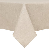 Hiasan faux linen square tablecloth beige 54x54 on a dining table, protective and stylish.